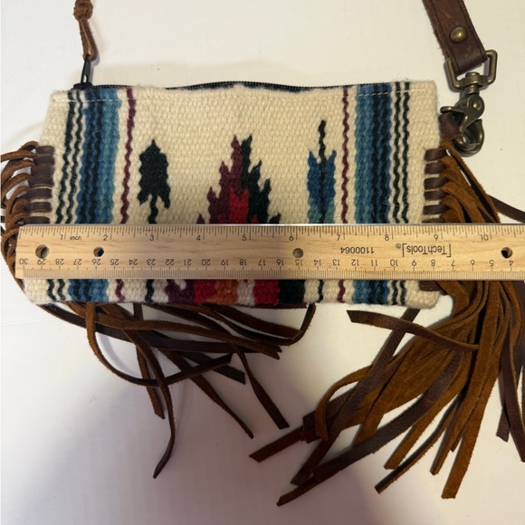 Boho Fringe Clutch with Tribal Pattern - Picture 3 of 5